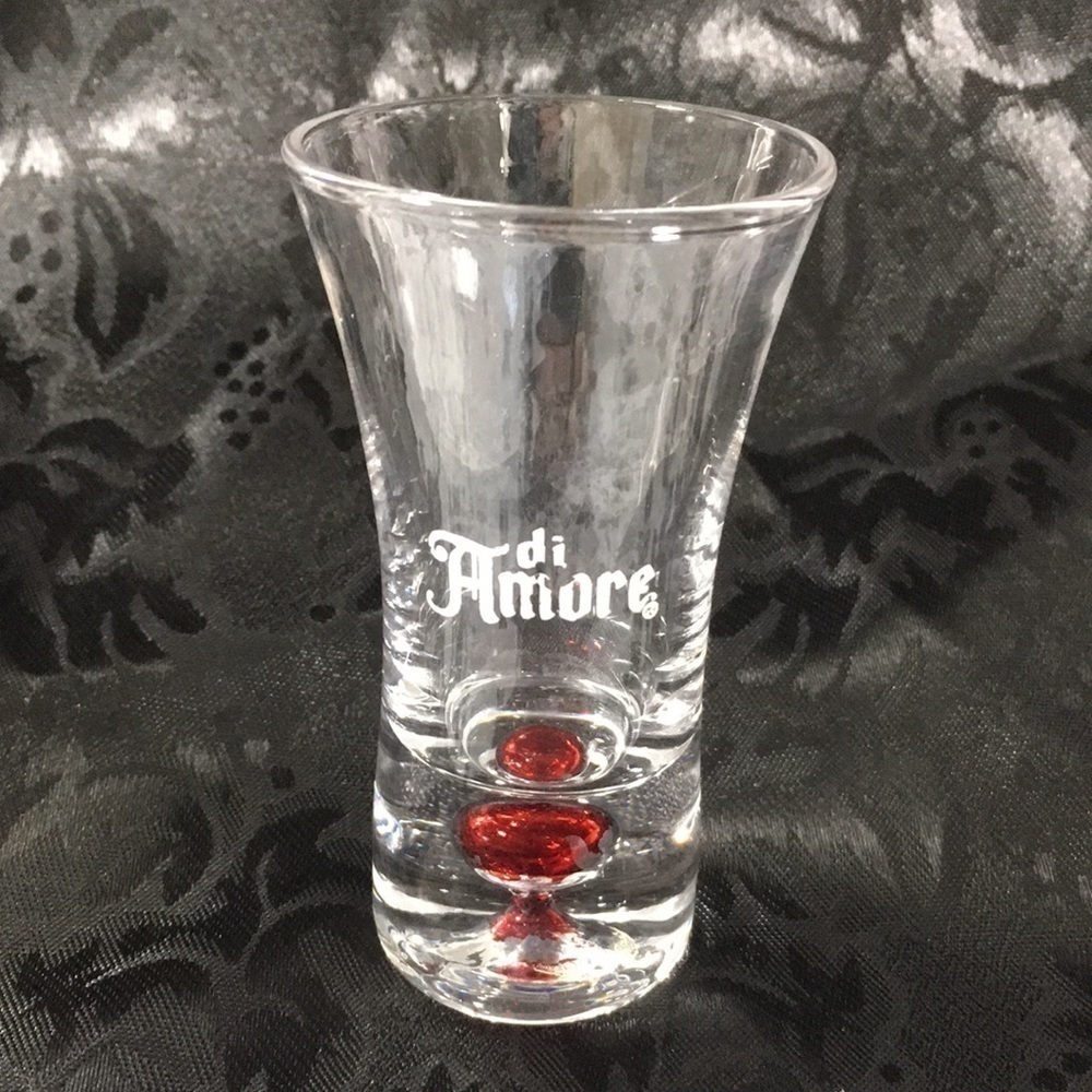 Vintage di Amore Red Bubble Bottom Shot Glass | 3.5” Fluted Cordial Shooter